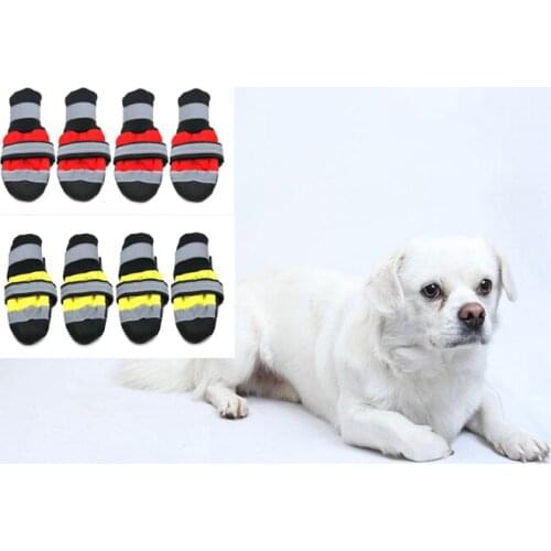 4pcs Waterproof Winter Pet Dog Shoes Anti-slip Snow Pet Boots Paw Protector Warm Reflective For Medium Large Dogs Labrador Husky