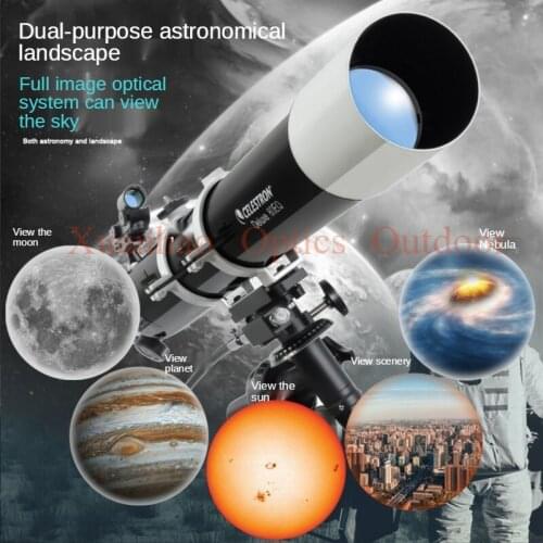 Celestron Astronomical Deluxe 90EQ Refractor Telescope EQ2 Equatorial Professional Star Watching 81064