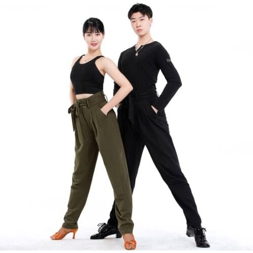 Black Latino Dance Pants For Men Fall Ballroom Practice Wear Stage Performance Costume Samba Outfits Tap Dance Wear JL2163