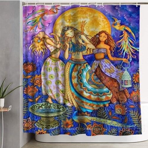 Moon Dance Decoration Waterproof Fabric Shower Curtain Bathroom Accessories