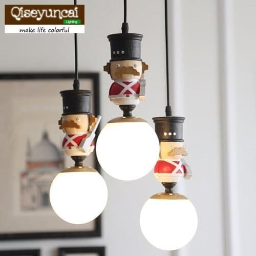 Qiseyuncai British soldier Nordic England childrens room chandelier bar restaurant boy girl bedroom lighting