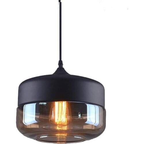 Home retro-flat transparent glass lampshade pendant lights, diameter 25cm, height 21cm