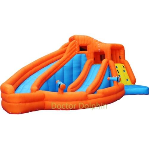 Bounce House Double Big Water Slide Inflatable Bouncy Castle with Pool for Kids Climbing Design Indoor Backyard with Air Blower