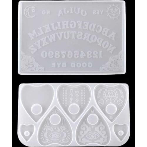2Pcs Ouija- Board Planchette Resin Molds Gothic Ouija- Board Game Keychain Pendant Epoxy Silicone Molds Jewelry Making
