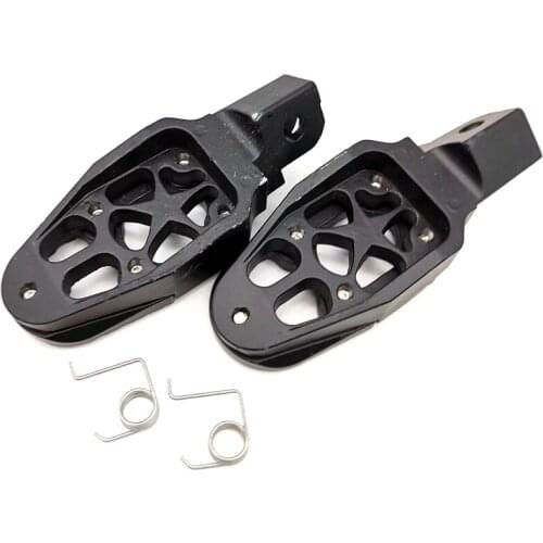 Dirt Motorcycle Bike Footrest Anti-skid Foot Pedals Aluminum Black 8mm Peg Hole