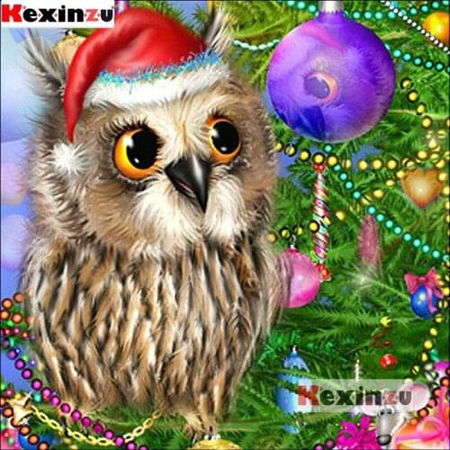 Kexinzu Full Diamond Embroidery Diy 5D Diamond Painting Cross Stitch -Christmas hat eagle- Full Drill Home Room Decor k64856