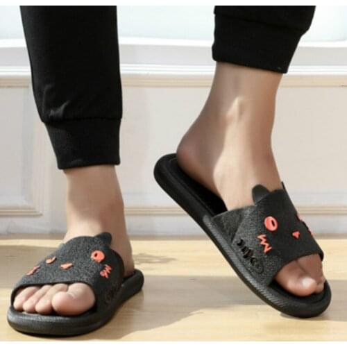 Summer Kids Slippers Men Women Soft Bottom Non-slip Bathroom Flip Flops Slipper Outdoor Home Bathing Cat pattern Couple Shoes