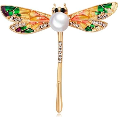 Fashion Design Exquisite Enamel Dragonfly Brooches for Women Fashion Animal Pin Clothing Scarf Jewelry Accessories AL208