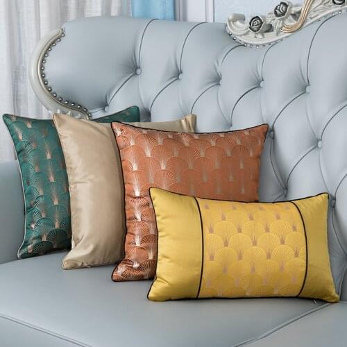 45X45/50X30CM morden jacquard cushion cover pillowcase decorative fan pattern pillow cover backrest