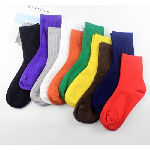 Anewmorn Autumn Korean Style Casual Ladies Socks Fashion Candy Solid Color Breathable Women Socks Black White Red Yellow So On