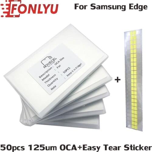 50pcs 125um OCA Optical Clear Adhesive for Samsung Galaxy S10 S8 S9 Plus Note 8 9 Note 10 plus OCA Glue Touch Glass Film
