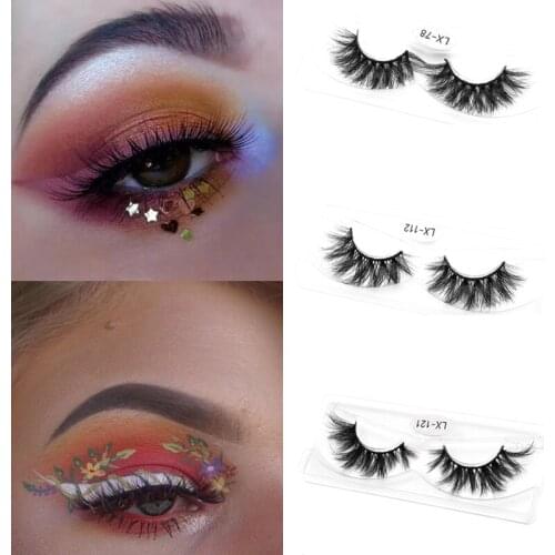 Makeup Organizer Eyelash Extension 25mm Mink Lashes Handmade Glueless Natural Soft Long Wispy Thick Dramatic Fake Eyelashes Pair