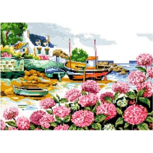 Embroidery Package Hot Sell Best Quality Cross Stitch Kits Scenery Harbour Free Shipping