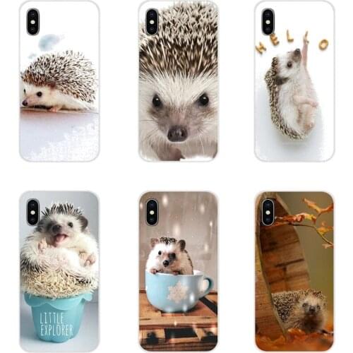 TPU Transparent Cover For Xiaomi Mi6 A1 5X 6X Redmi Note 5 5A 4X 4A 4 3 Plus Pro pocophone F1 Hedgehog Cute in Teacup Animal Art
