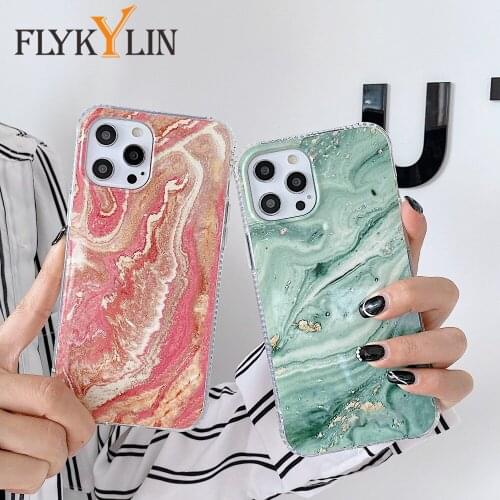 Luxury Gradient Marble Phone Case on For iPhone 12 Pro 11 Pro Max Mini X XS Max XR 7 8 Plus SE 2020 Soft Silicon Back Cover Gift