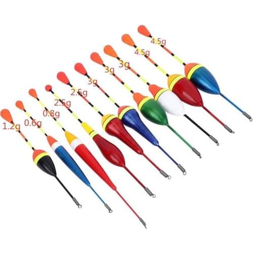 10Pcs/Lot Fishing Buoy Fishing Floats Set Tackle Fishing Light Stick Fluctuate Mix Size Color Fishing Accessories