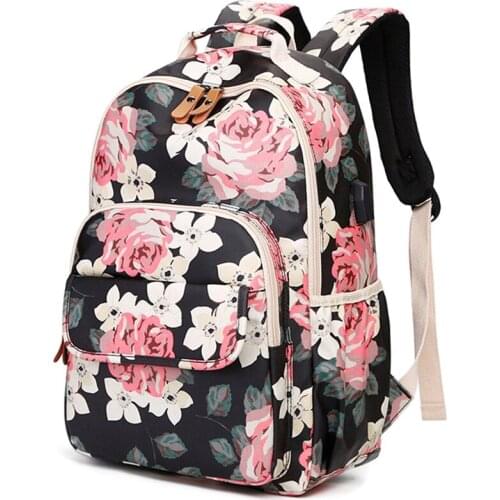 Laptop Backpack,15.6-Inch Fashion College Backpack,with USB Charging Port,Waterproof Casual Backpack,Suitable for Ladies