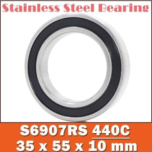 5PCS S6907RS Bearing 35*55*10 mm ABEC-3 440C Stainless Steel S 6907RS Ball Bearings 6907 Stainless Steel Ball Bearing