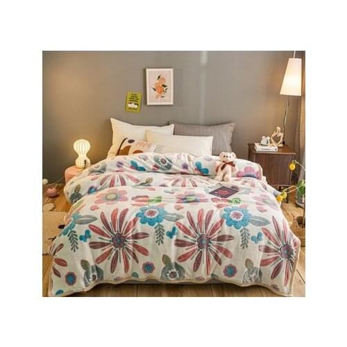 50% Off Plant Tree Flower Print Fleece Blanket Coral Flannel Childrens Blanket Thick Warm Cover Kids Birthday Gift
