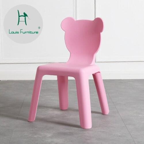 Louis Fashion Children Chair Home Learning Chair Writing Sitting Posture Youth Lovely Simple Baby Work Plastic