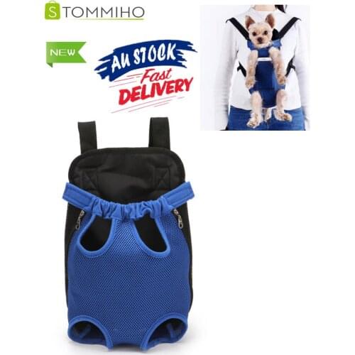 STOMMIHO Pet Bag Pet Backpack Cat Dog Double Shoulder Backpack Breathable Portable Adjustable Outdoor Mesh Backpack Chest Bag