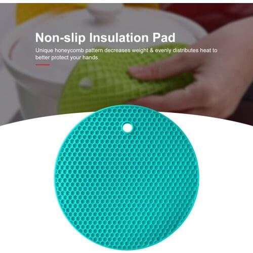 Extra Thick Silicone Round Trivet Mat Honeycomb Non-slip Heat Resistant Silicone Insulation Mat Pot Holder Kitchen Accessories