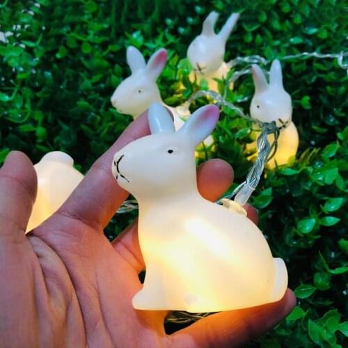 Easter Bunny LED String Bed Fairy Lights Party Holiday DIY Decorations Outdoor 10 Lights 1.65m Battery Powered For Decorative