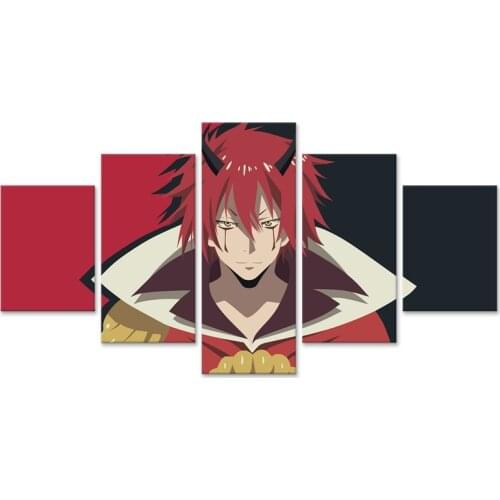 That Time I Got Reincarnated as a Slime Benimaru Canvas Painting 5 Pieces Home Decor Wall Art Modular Picture