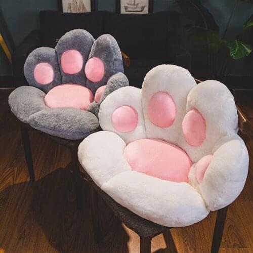 Comfortable Chair Cushion Stuffed Fuzzy Paw Pillow Animal Seat Cushion Waist Support Sofa Indoor Floor Soft Home Decoration Gift