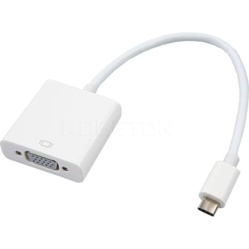 USB 3.1 Type-C To VGA Audio Adapter Cable Converter For Macbook 12 Inch Computer Mini Display Port