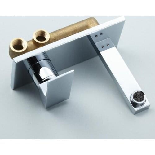 Vidric Brass chrome wall mounted basin basin faucet single handle double hole hot and cold faucet bathroom concealed faucet