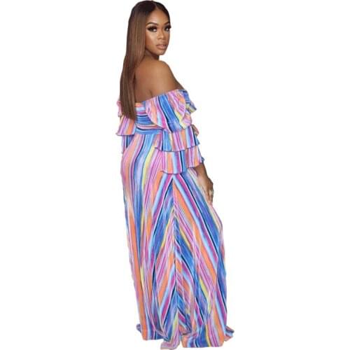 European Style Slash Neck Female Vestido Fashion Beach Dress for Woman Summer Striped Woman Dress