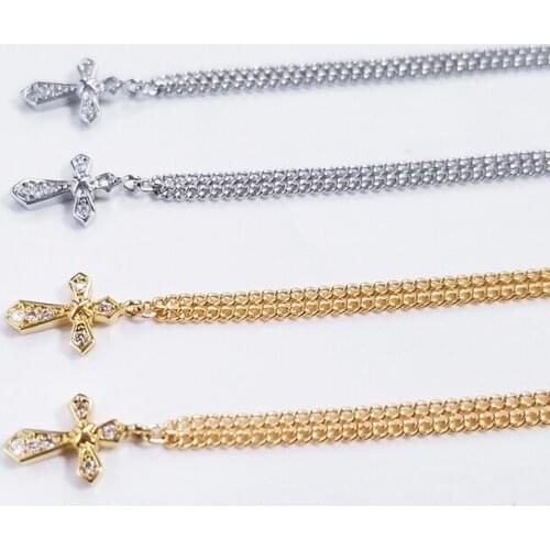 1/6 Scale Female Accessories Golden Silver 3A Cross Necklace Diamond Pendant Jewelry Hip Hop For 12-inch Figure Dolls Model