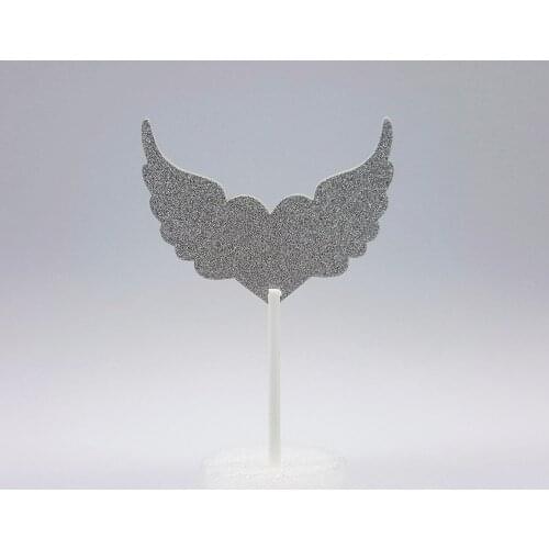 12pcs Angel Wing Heart Christmas Cupcake Toppers Christmas Party Christmas Decor Toppers Christmas Decoration Baby birthday