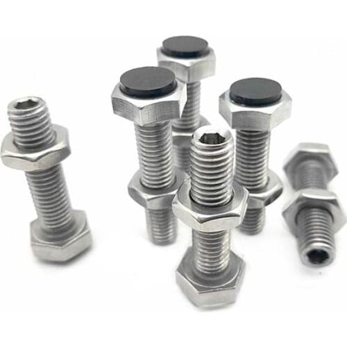 2pcs M10 with polyurethane outer hex shoulder buffer screws Allen straight rod type screw stainless steel bolt 20mm-70mm long