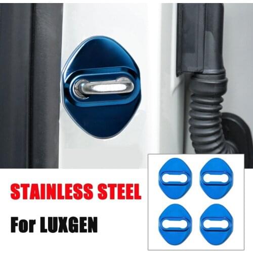 4Pcs / Set Car Door Lock Cover Stainless Steel Interior Accessories For LUXGEN 5 Cutting-edge 3 Excellent 6 U6 Door Lock Cover