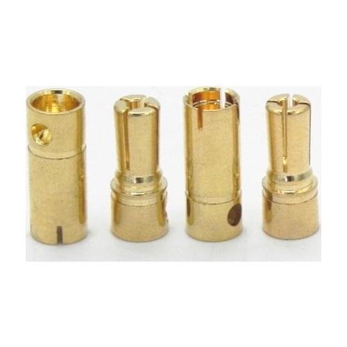 50 pairs/lot high performance 4.8MM Gold Plated Banana Connector Bullet Plug For Battery Motor ESC Part FS0172