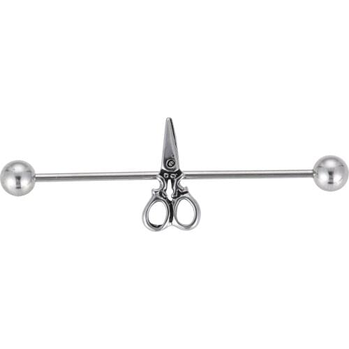 50pcs Free Shippment 16G~1.2MM scissors Ear Scaffold Barbells Industrial Bar Body Jewelry Upper Ear Piercing New