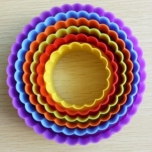 6pcs/Set 6 size Plastic Cupcake Round Shape Cookie Cutter Cake Mold Biscuit Fondant DIY Cake Kitchen Cooking Tools