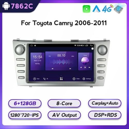 Car Radio 2 din Android GPS autoradio audio For Toyota Camry 6 XV 40 50 2006-2011 Multimedia Video DVD player Carplay 4G