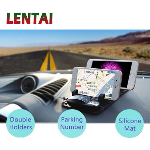 LENTAI 1Set Car parking card Phone stand Auto Non-slip mat For Volvo Renault Opel Nissan Volkswagen VW Polo Passat B6 B5 B7 B8