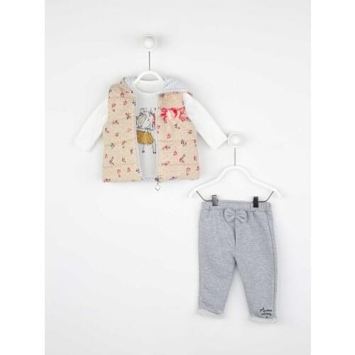 White Seasonal Girl Baby Vest Suit