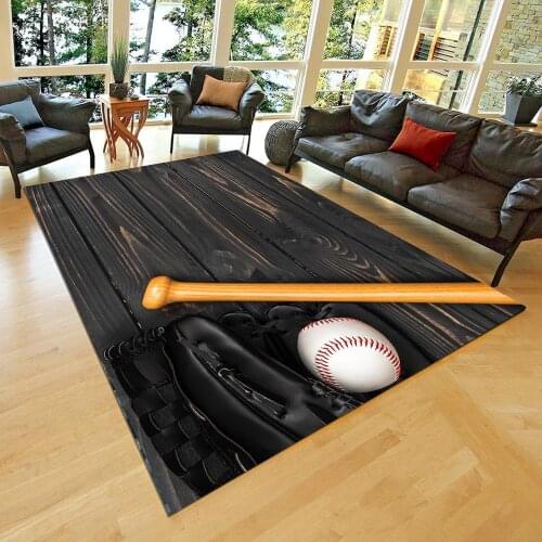 Baseball Patterned Carpet ,Non Slip Floor Carpet, Teens Carpet, Turkish Rug