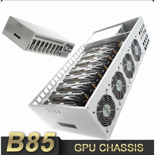8 Graphics Card Ethereum Mining Machine 4U Chassis Machine with 12CM cooling fan * 4 B85 Motherboard 4G RAM 2000W Power Supply