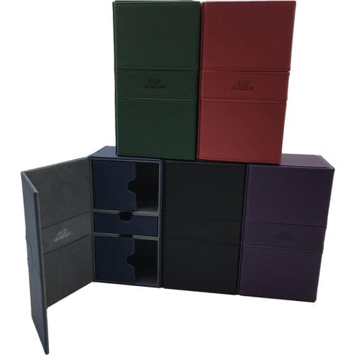 Large Size Mtg Pokenmon Yugioh Deck Box Card Case Deck Holder Board Game Card Box: Black, Green, Red, Blue, Purple Color 200