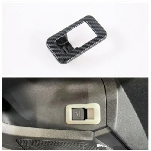 For Audi A3 A3L 2021 ABS Carbon Fiber Car Trunk Door Switch Button Cover Trim Car Styling Sticker