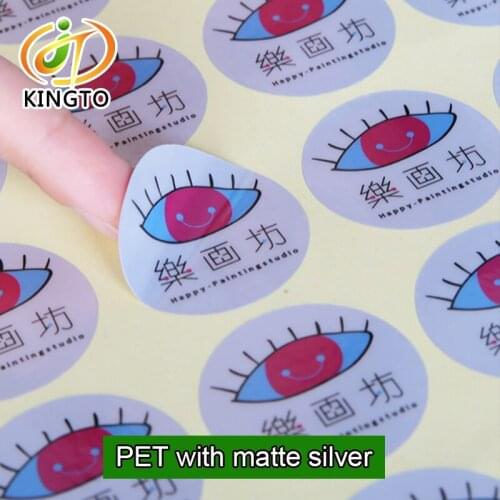Hot-sale metal texture matte silver PET adhesive label sticker
