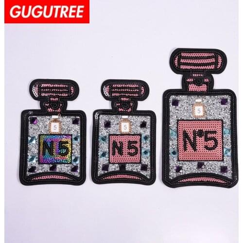GUGUTREE iron Stone bottle patch cartoon patches badges applique patches for clothing ZS-102