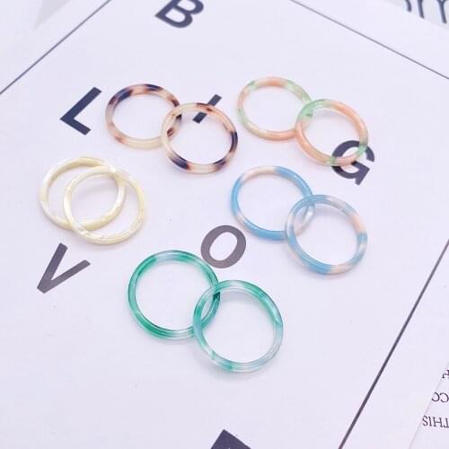 1Pc 17/18MM Chic Colorful Transparent Resin Acrylic Rings Geometric Irregular Ring for Women Fashion Jewelry Gifts