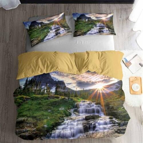HELENGILI 3D Bedding Set flowing water Beautiful scenery Print Duvet cover set bedclothes with pillowcase bed set home Textiles